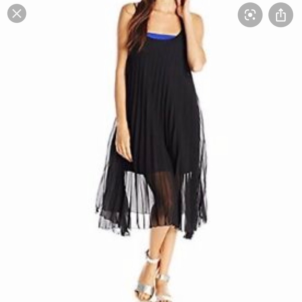 Bleu Rod Beattie Pleated Swing Dress Black Medium